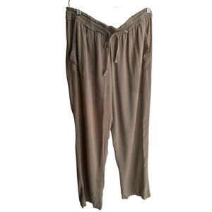 Splendid Tan Drawstring Waist Pants Cabincore Cottagecore Size Large